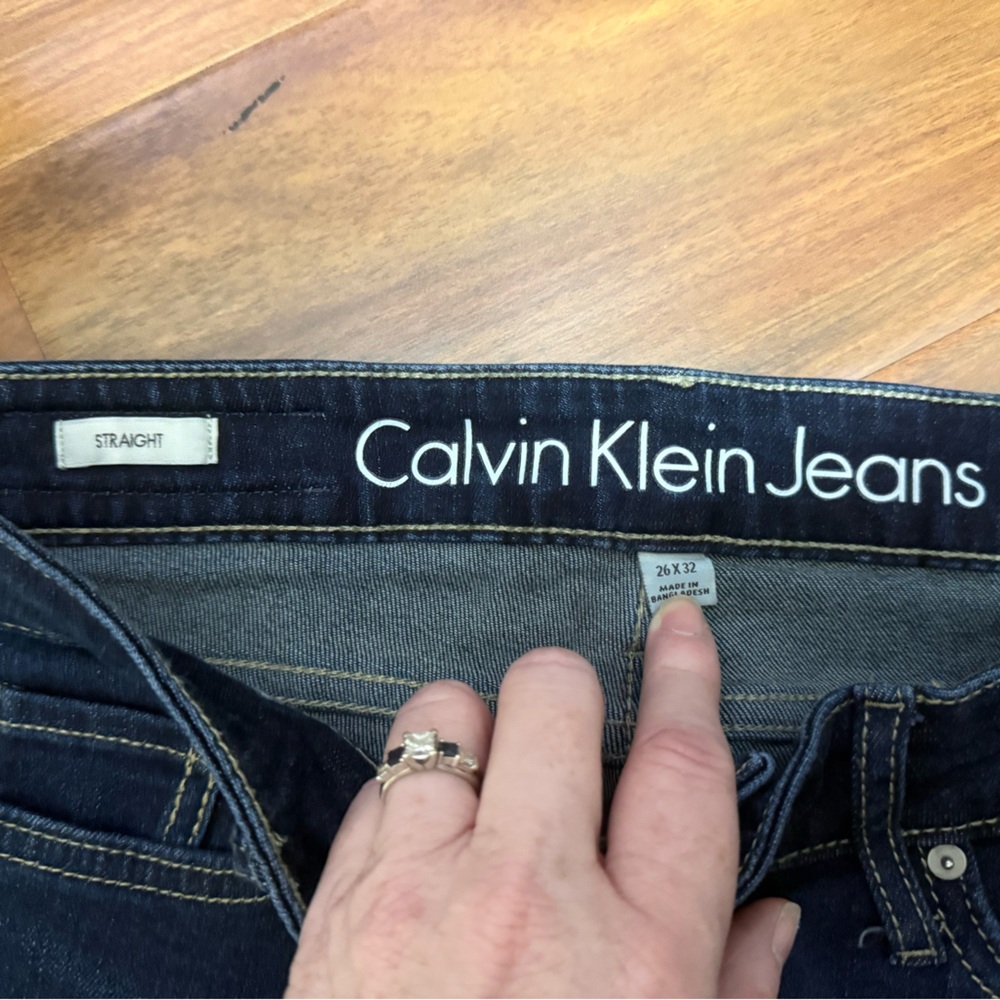 Calvin Klein Straight Jeans - Indigo Blue with Contrast Stitching